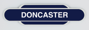 Doncaster Railway Station Totem Magnet, British Railways Eastern Region, Railway station Totem Sign, British Railway, LNER, Railway souvenir, Railway gift product, Railway enthusiast, Steam Train, Golden Age of Steam, Diesel Trains, 125 Train, Hight Speed Train, Azuma Train