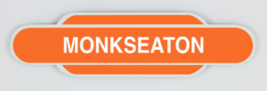 Monkseaton Railway Station Totem Magnet, River Tyne, Northumberland, Geordie Gift, Newcastle Gift, NER, LNER, Steam Train, British Railways, Fridge Magnet, Metal Magnet, Tyne & Wear Metro