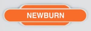 Newburn Railway Station Totem Magnet, Metal Fridge Magnet in the shape of a British Railways Station Totem Sign, British Railway, LNER, Railway souvenir, Railway gift product, Railway enthusiast, Steam Train, Golden Age of Steam, Diesel Trains, Tyne & Wear Metro